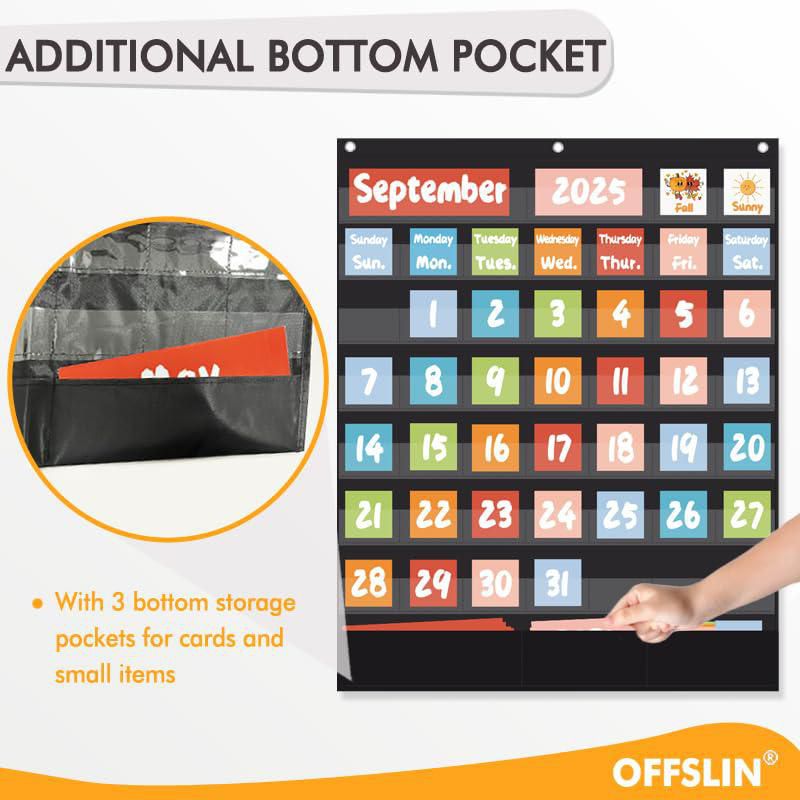 Calendario de fichas OFFSLIN 71 cm x 62 cm 70 tarjetas negro