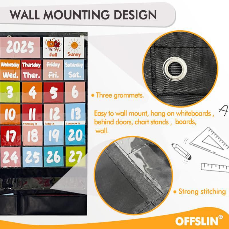 Calendario de fichas OFFSLIN 71 cm x 62 cm 70 tarjetas negro