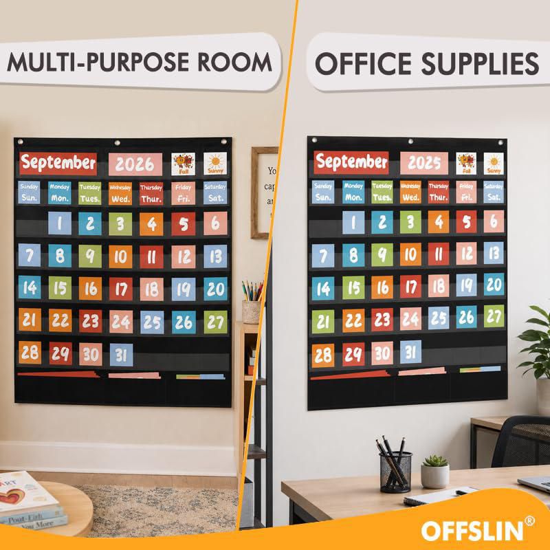 Calendario de fichas OFFSLIN 71 cm x 62 cm 70 tarjetas negro