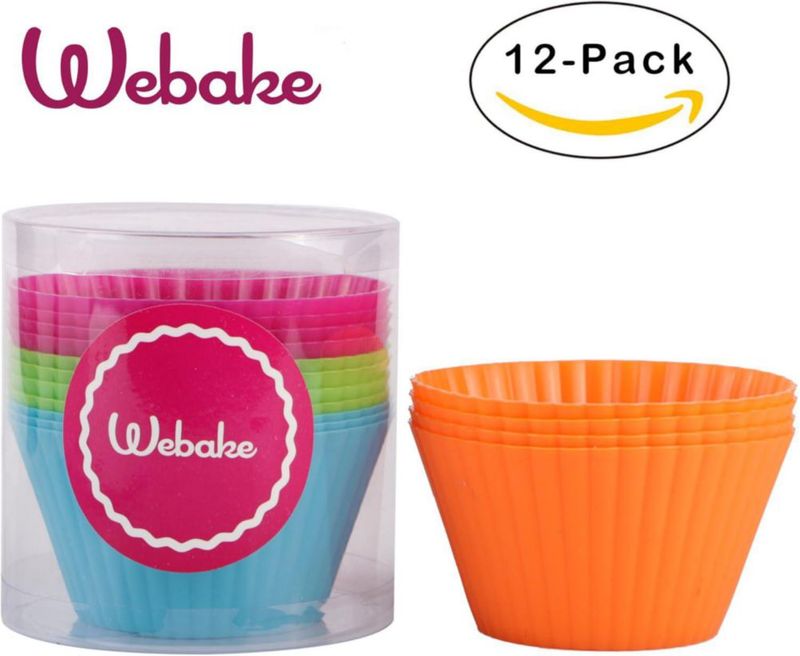 Moldes de silicona para muffins Webake 9 cm pack de 12 colores