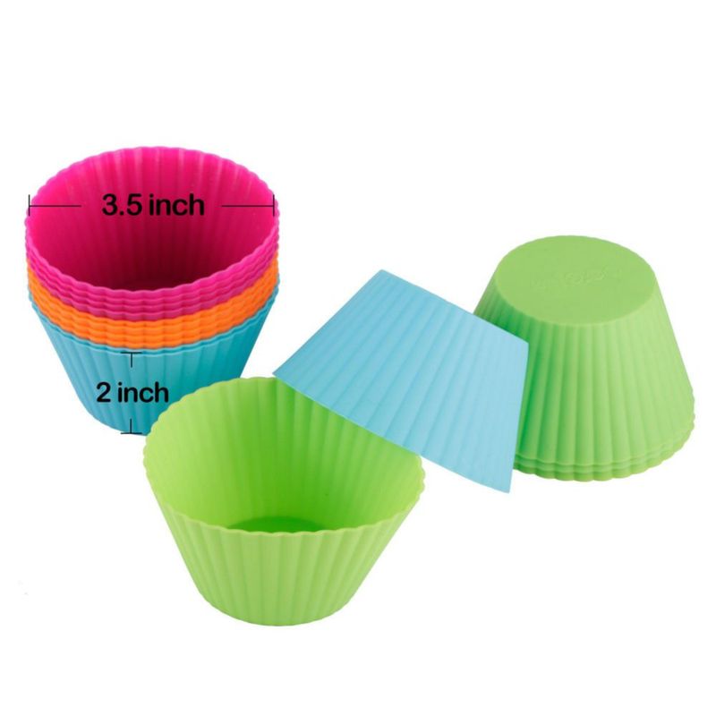 Moldes de silicona para muffins Webake 9 cm pack de 12 colores