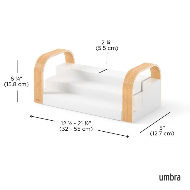 Estante de especias Umbra 30-61 cm Blanco/Natural