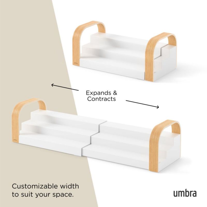 Estante de especias Umbra 30-61 cm Blanco/Natural