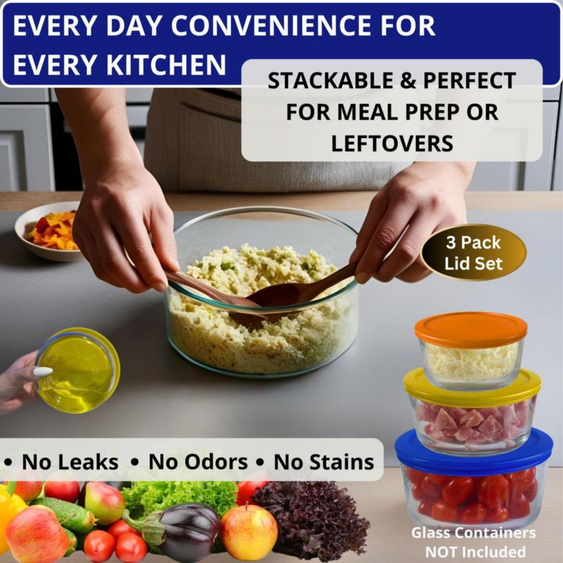 Tapa para Envases Klare Ware - Pack de 3 (470 ml / 950 ml / 165 L)