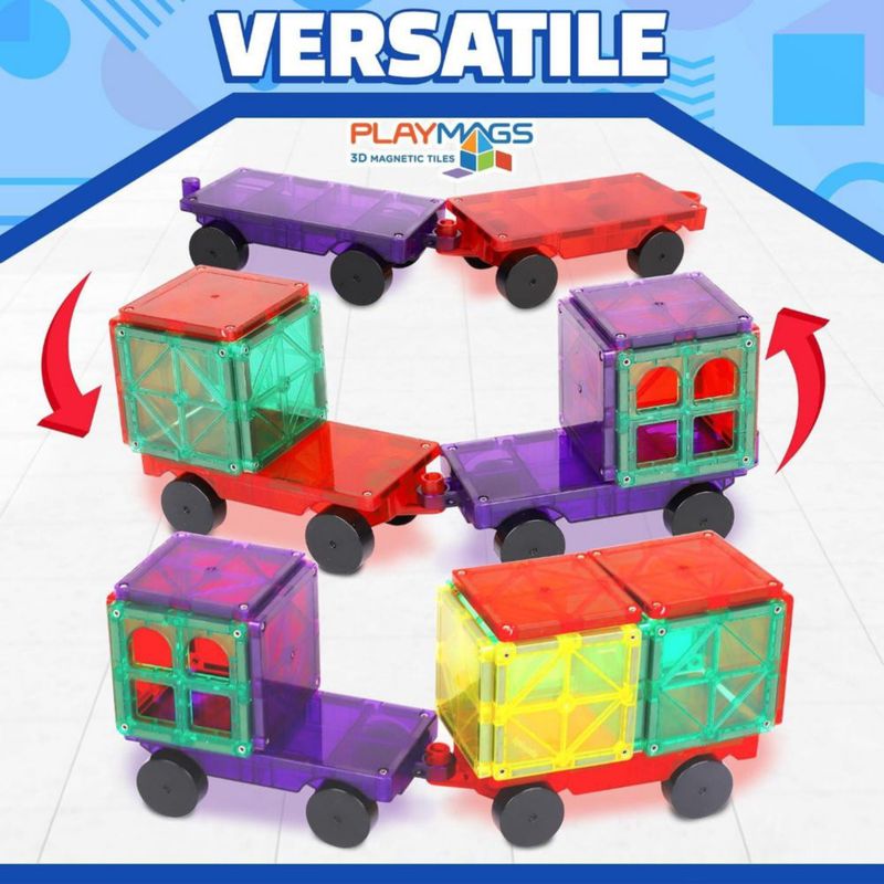 Set de coches magnéticos Playmags de 4 piezas - juguete STEM