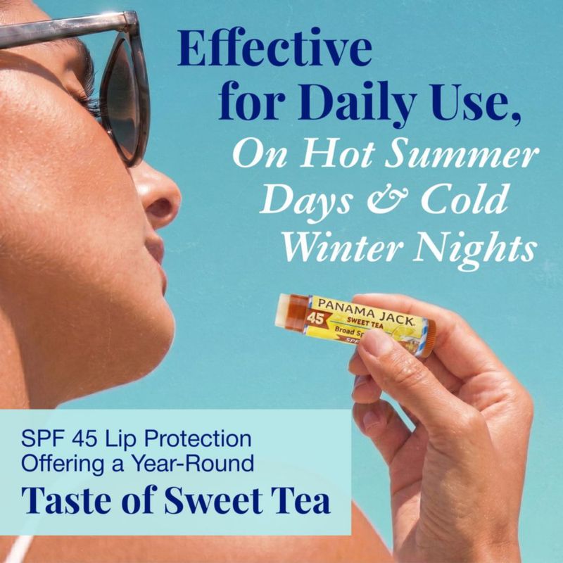 Bálsamo labial con protector solar Panama Jack SPF 45 Sweet Tea - paquete de 12
