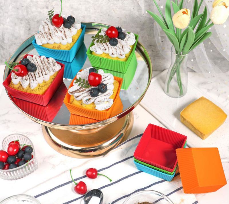 Set de 8 tazas reutilizables de silicona Webake de 9 cm
