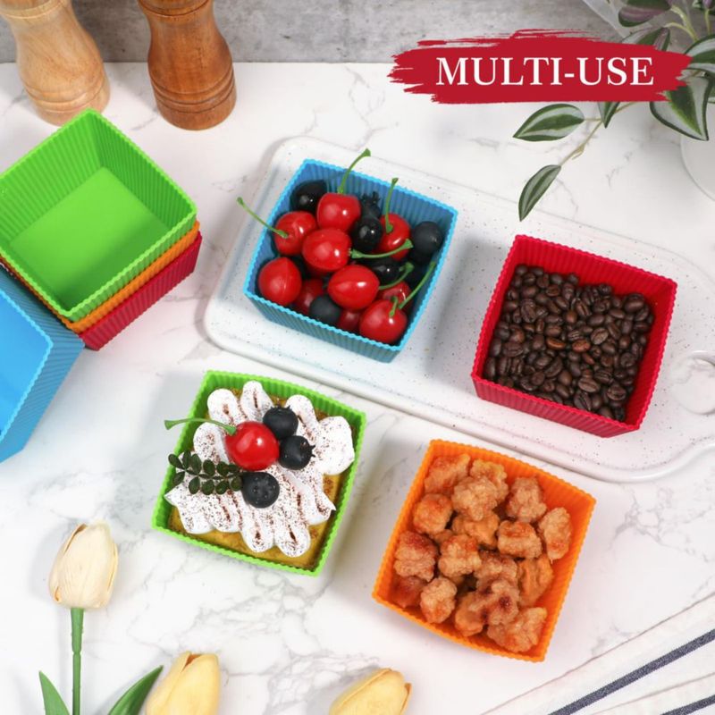 Set de 8 tazas reutilizables de silicona Webake de 9 cm