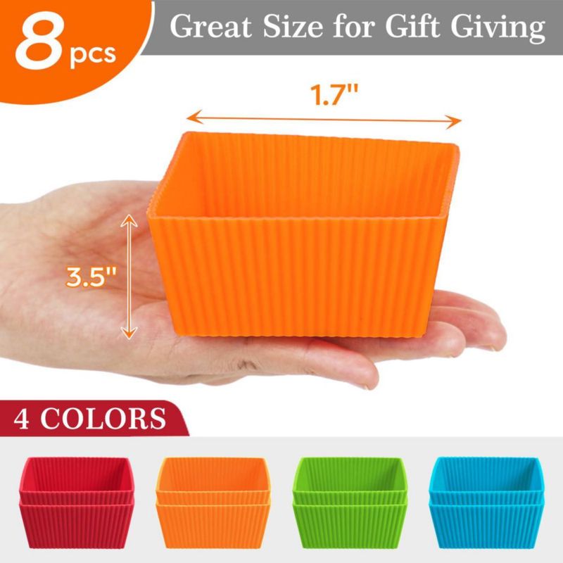 Set de 8 tazas reutilizables de silicona Webake de 9 cm