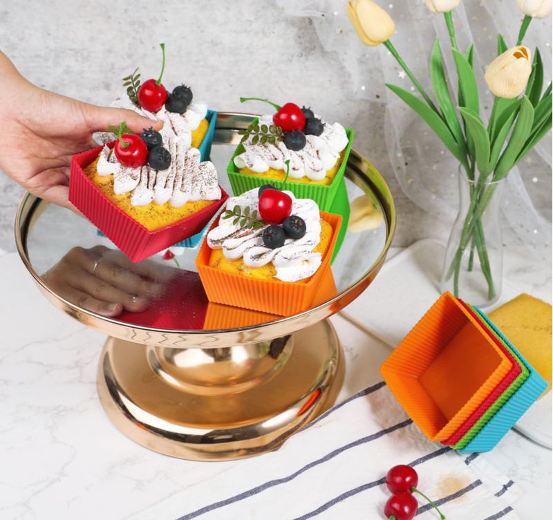 Set de 8 tazas reutilizables de silicona Webake de 9 cm