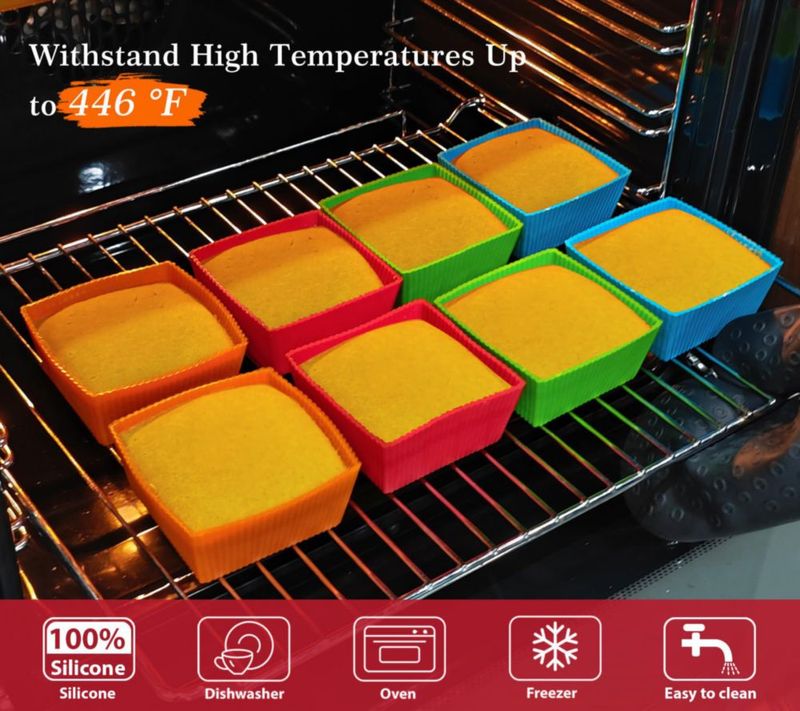 Set de 8 tazas reutilizables de silicona Webake de 9 cm