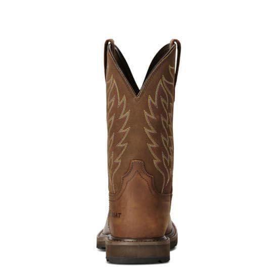 BOTA ARIAT Groundbreaker con Puntera de Acero Cuadrada Ancha 10 Marrón