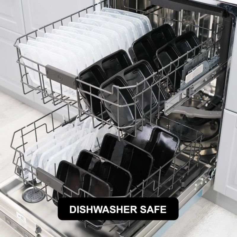 Envases para preparar comidas Freshware 800 ml Pack de 25 con 2 compartimentos