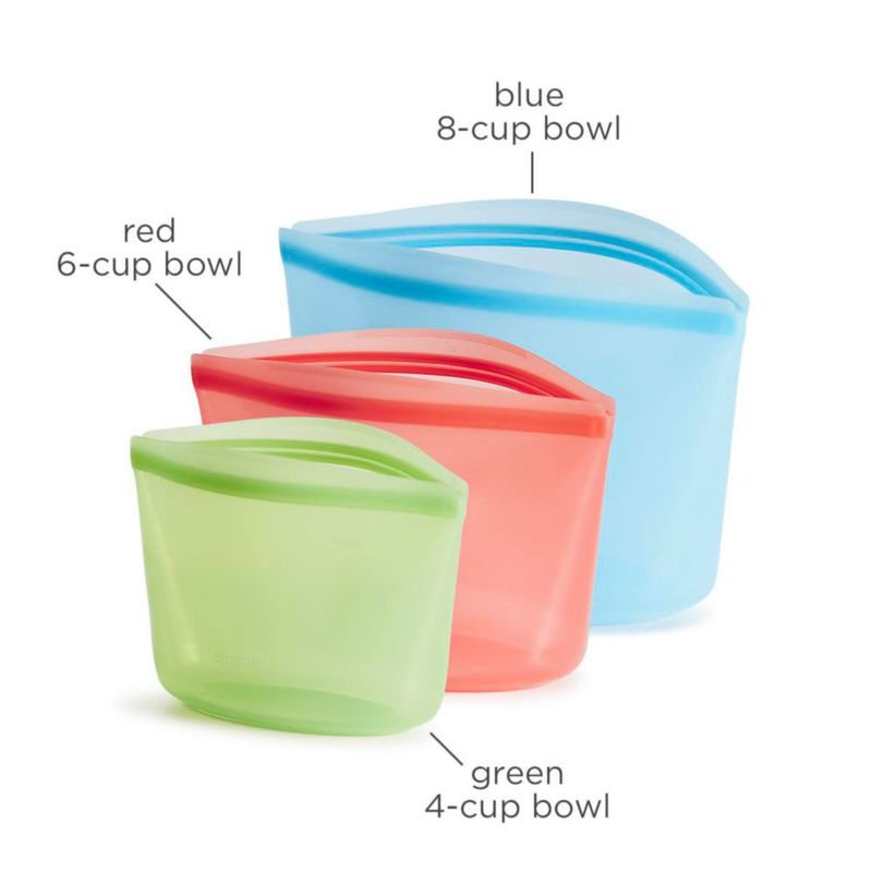 Bolsas reutilizables de silicona Stasher Pack de 3 multicolor