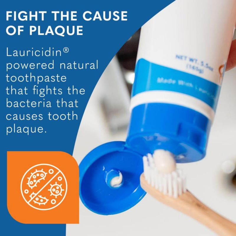Pasta de dientes natural Lauricidin sin fluoruro ni SLS blanqueadora 165 g (5.5 oz)