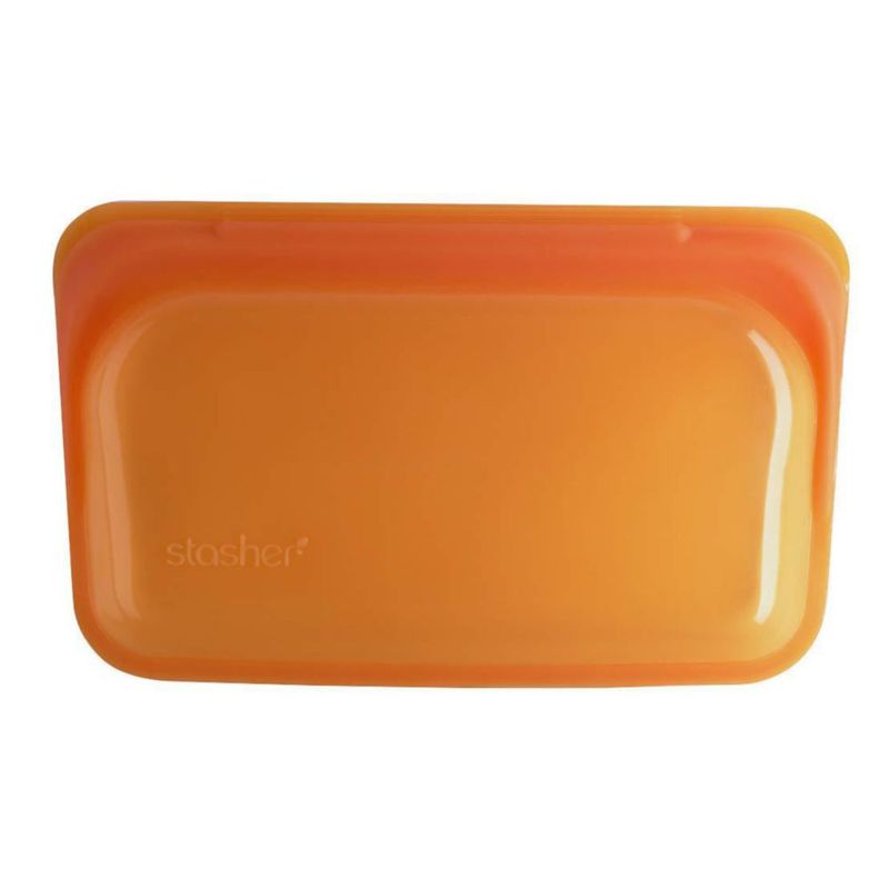 Bolsa de alimentos Stasher 340 ml color cítrico reutilizable de silicona