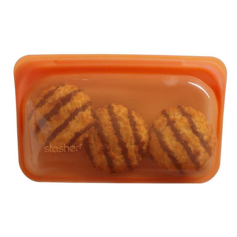 Bolsa de alimentos Stasher 340 ml color cítrico reutilizable de silicona