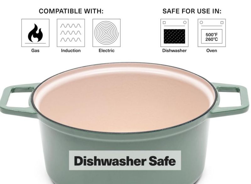 Olla Holandesa Misen 5.5 QT Rojo con Tapa de Silicona para Asar