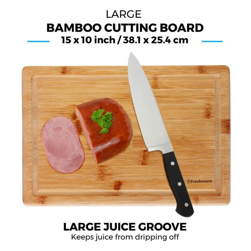 Tabla de cortar Freshware 38x25 cm juego de 2 piezas de bambú