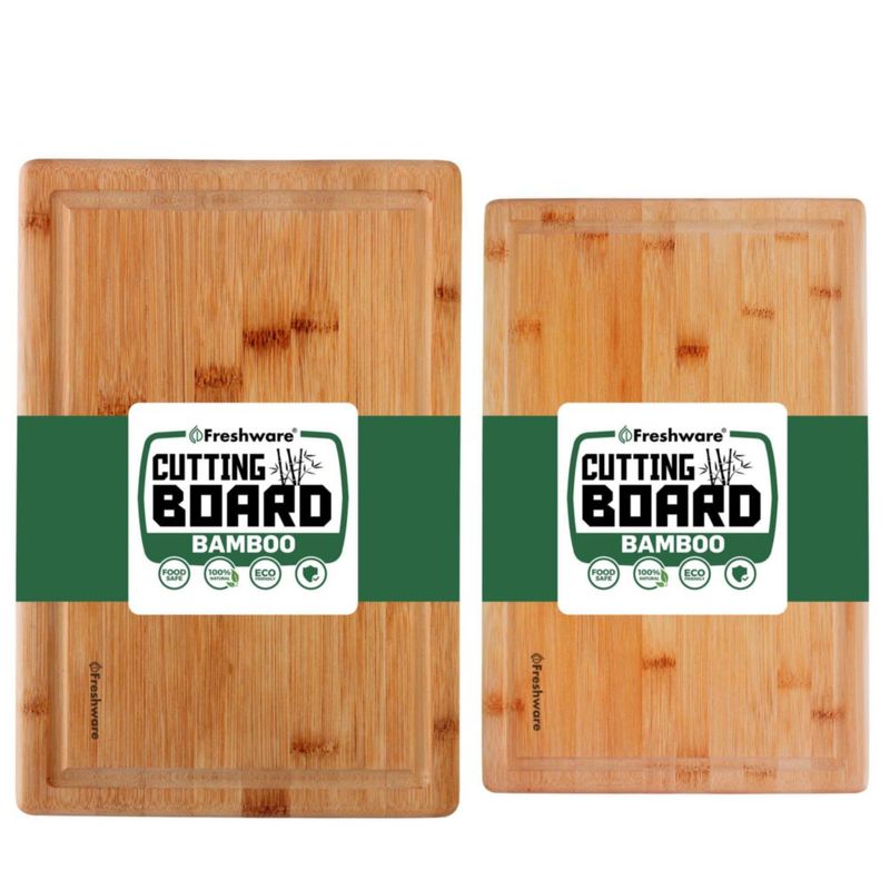Tabla de cortar Freshware 38x25 cm juego de 2 piezas de bambú
