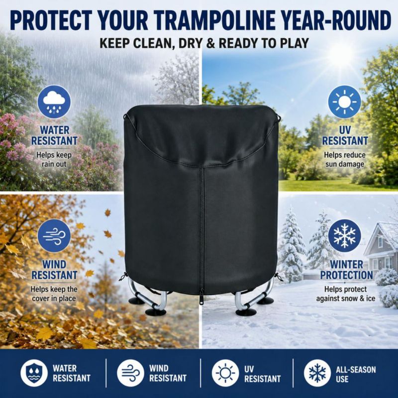 Cobertura para Trampolín XCZ 141 cm Negro con Cremallera
