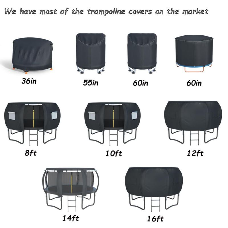 Cobertura para Trampolín XCZ 141 cm Negro con Cremallera