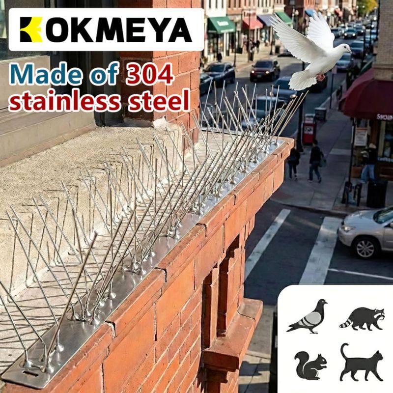 Espinas anti-pájaros KOKMEYA 9 m Acero inoxidable 38 piezas
