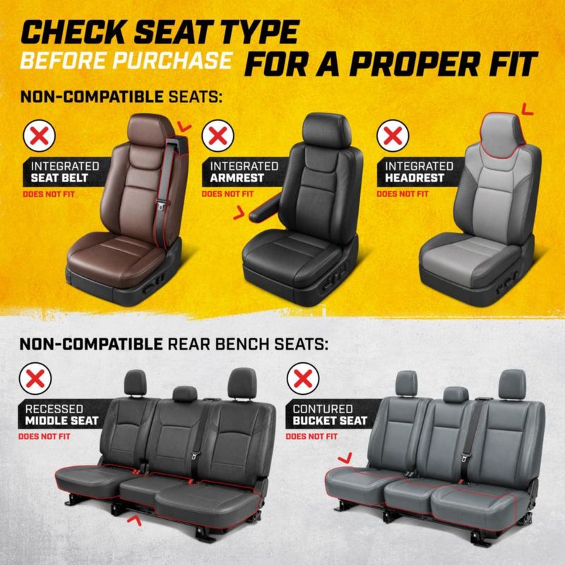 Fundas de Asiento CAT para Pickup de Tamaño Completo - Juego de Algodón