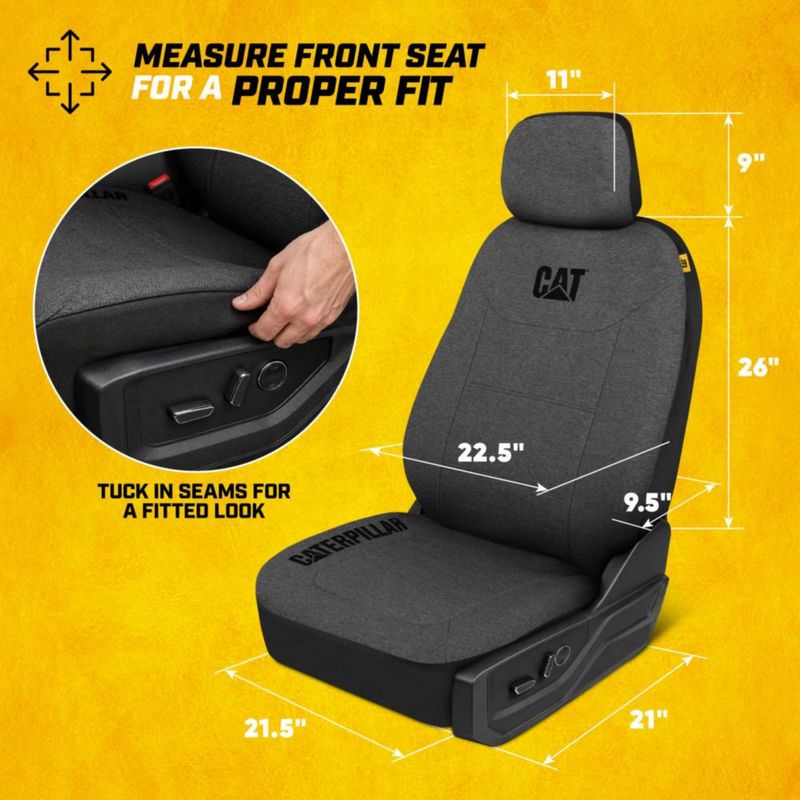 Fundas de Asiento CAT para Pickup de Tamaño Completo - Juego de Algodón