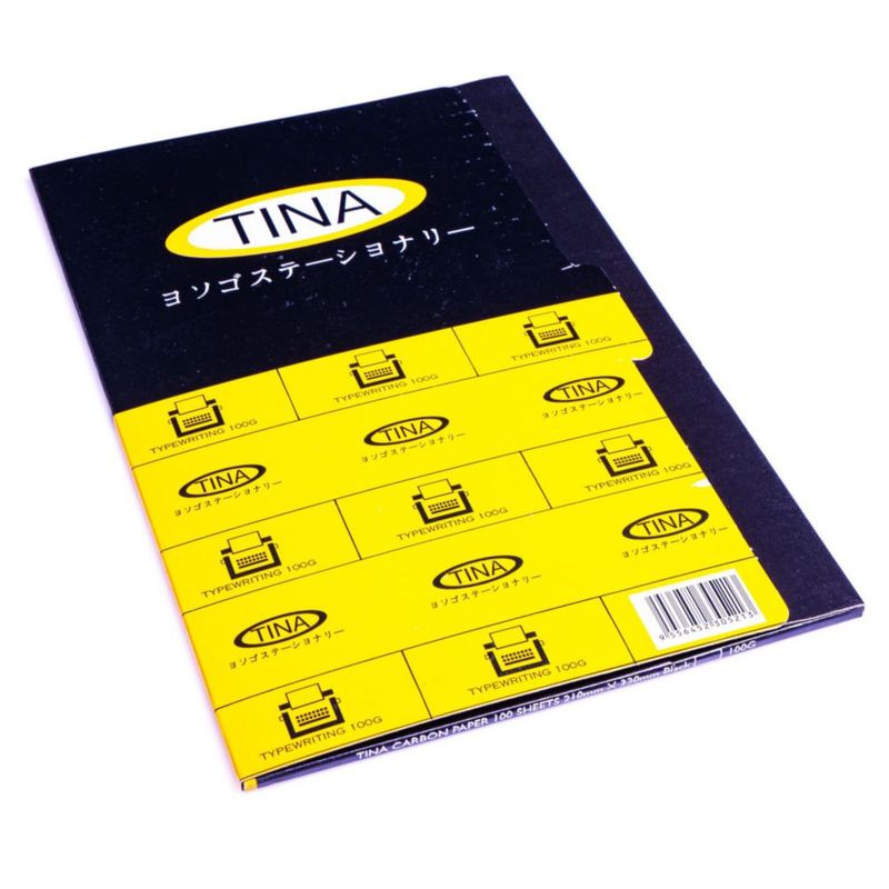 Papel de Copia Carbono Negro TINA 100 Hojas A4 (21 × 297 cm)