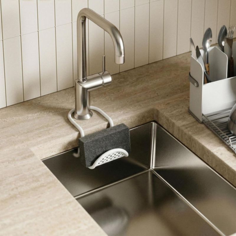 Organizador de fregadero Umbra 26 × 11 × 08 cm blanco antideslizante