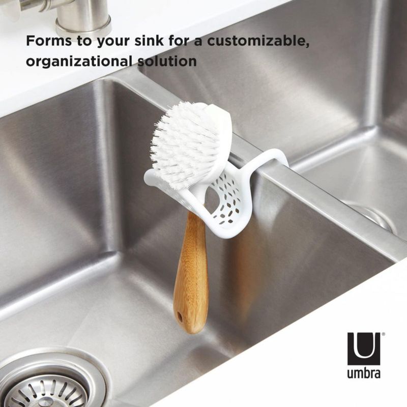 Organizador de fregadero Umbra 26 × 11 × 08 cm blanco antideslizante