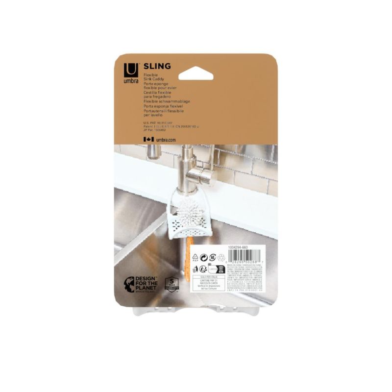 Organizador de fregadero Umbra 26 × 11 × 08 cm blanco antideslizante