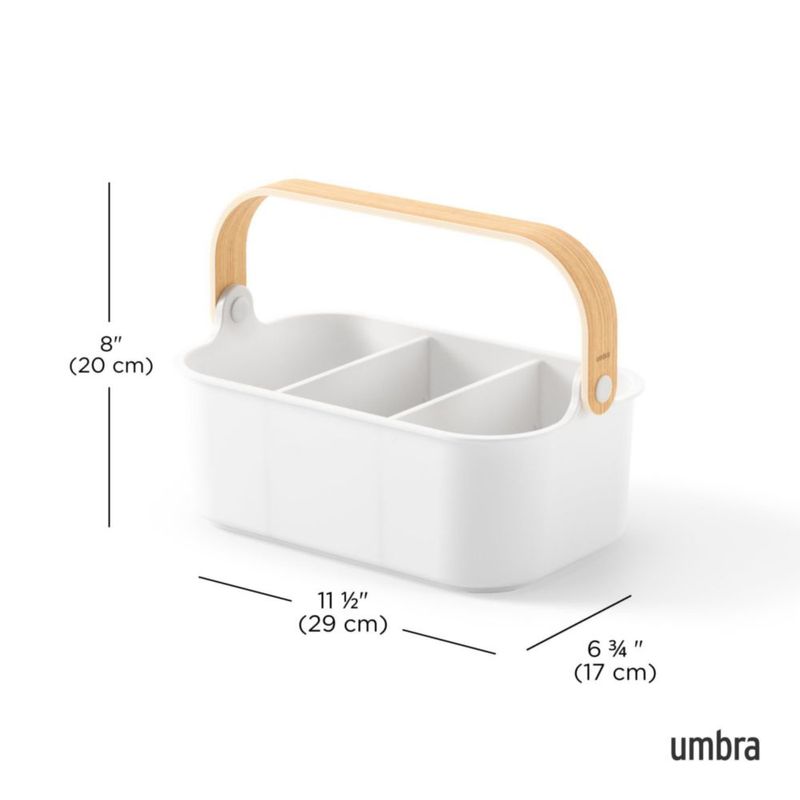 Cubo Umbra Bellwood Mediano 27 × 17 × 12 cm Blanco/Natural