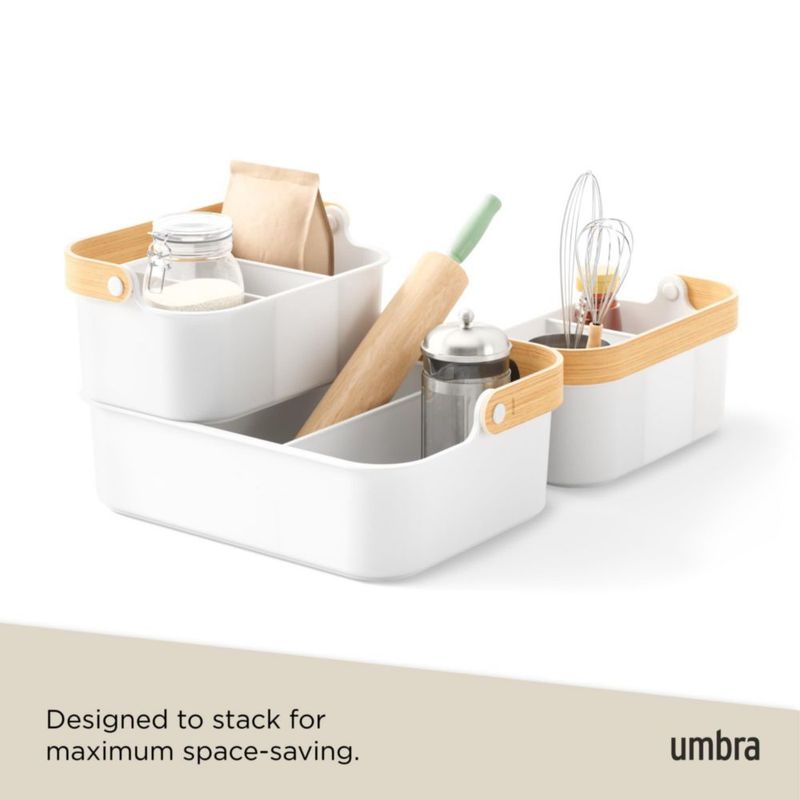 Cubo Umbra Bellwood Mediano 27 × 17 × 12 cm Blanco/Natural