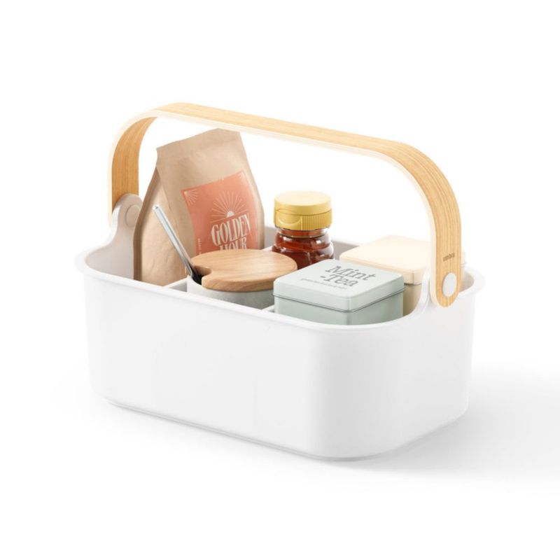 Cubo Umbra Bellwood Mediano 27 × 17 × 12 cm Blanco/Natural