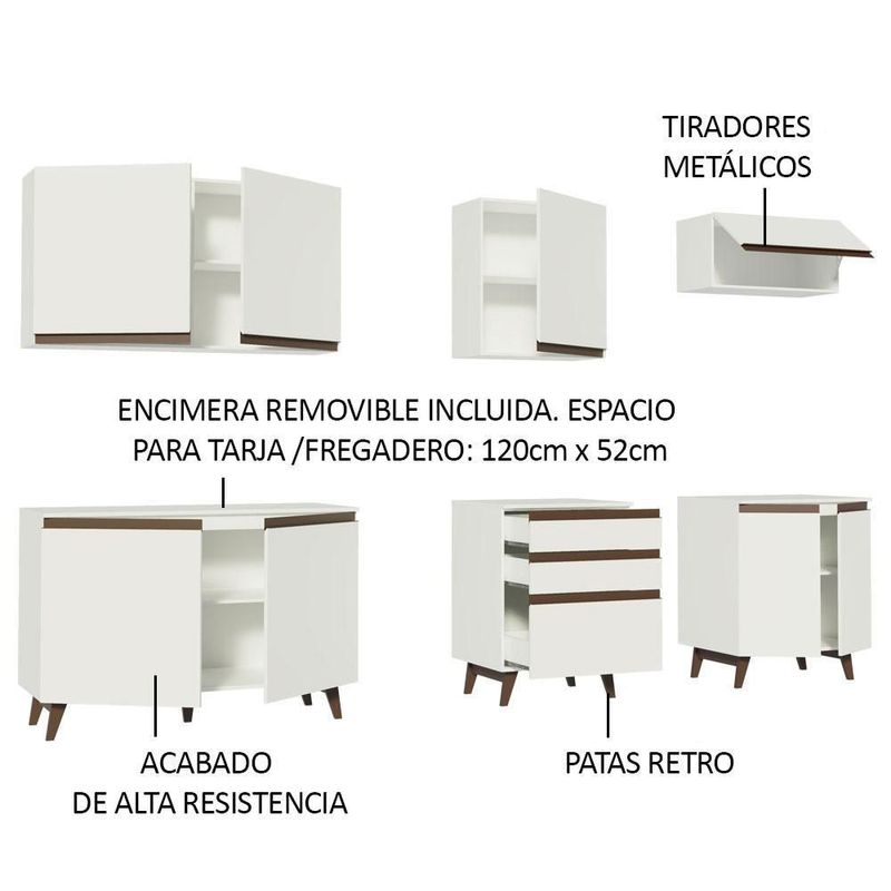 Cocina integral completa modular madesa reims 250cm bb 11