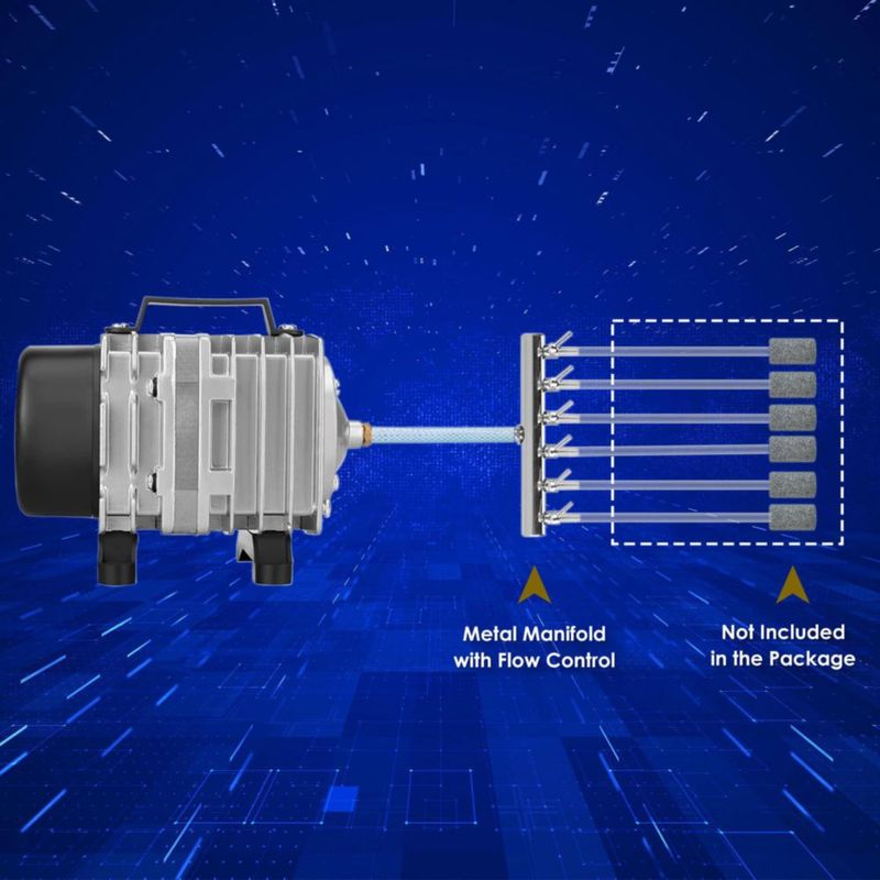 Bomba de Aire FUMAK 650 GPH 20W con Colector de 6 Salidas