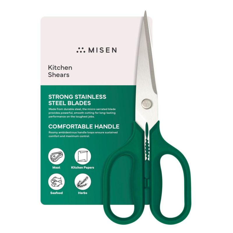 Tijeras Misen Heavy Duty de Cocina Verdes de Acero Inoxidable