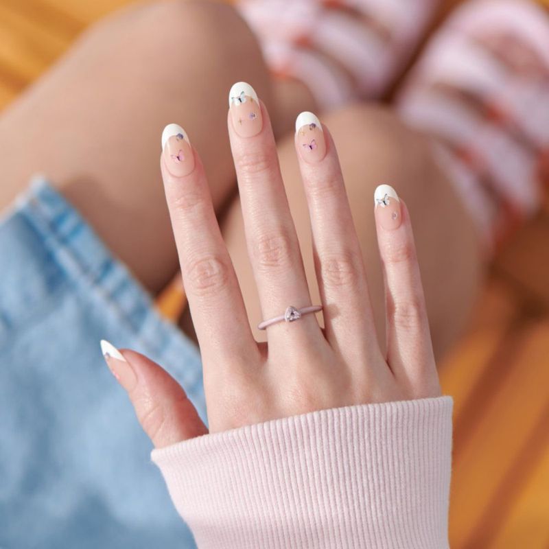 Uñas postizas imPRESS Easter Elegance blanco talla mediana 30 unidades