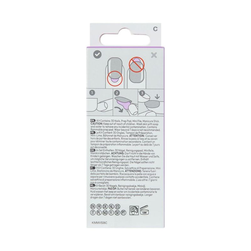 Uñas postizas imPRESS Easter Elegance blanco talla mediana 30 unidades