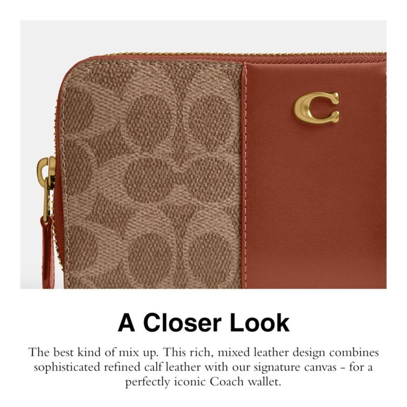 Cartera Coach Signature con Cremallera Acorazado Delgada