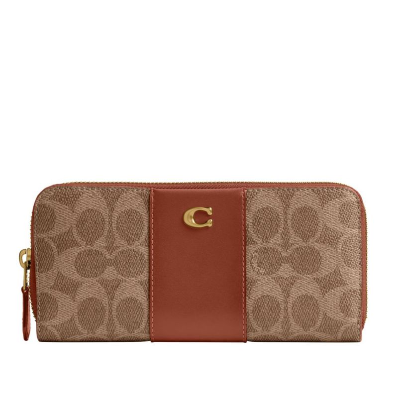 Cartera Coach Signature con Cremallera Acorazado Delgada