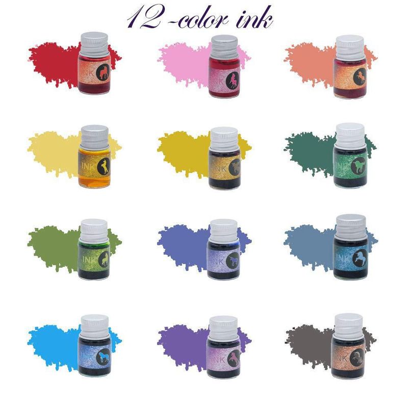Set de Plumas de Inmersión Mancola 185 cm 12 colores de tinta