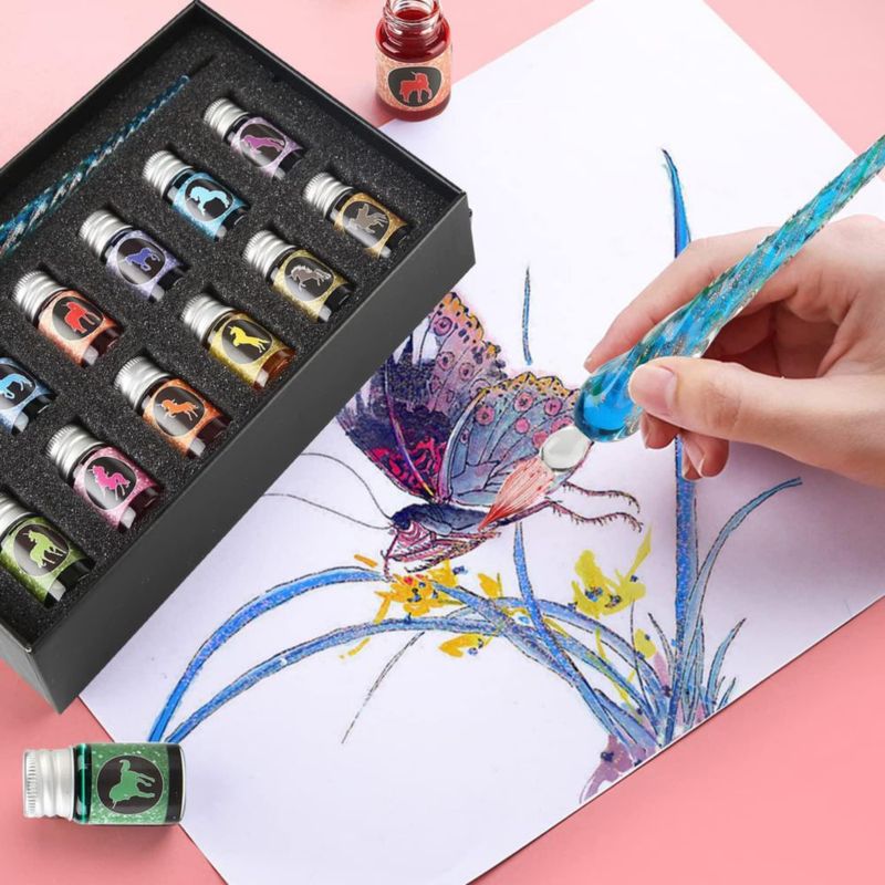 Set de Plumas de Inmersión Mancola 185 cm 12 colores de tinta