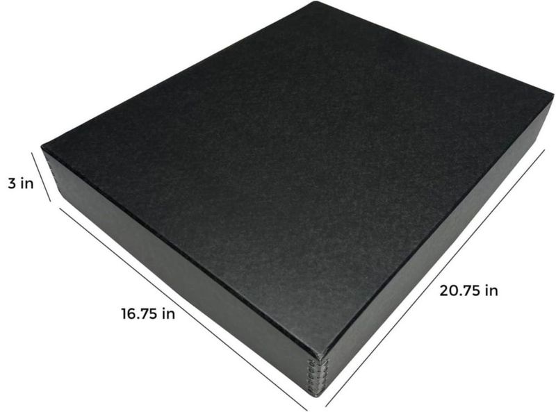 Caja de Almacenamiento Lineco 42x53x8 cm Negra (2 unidades)