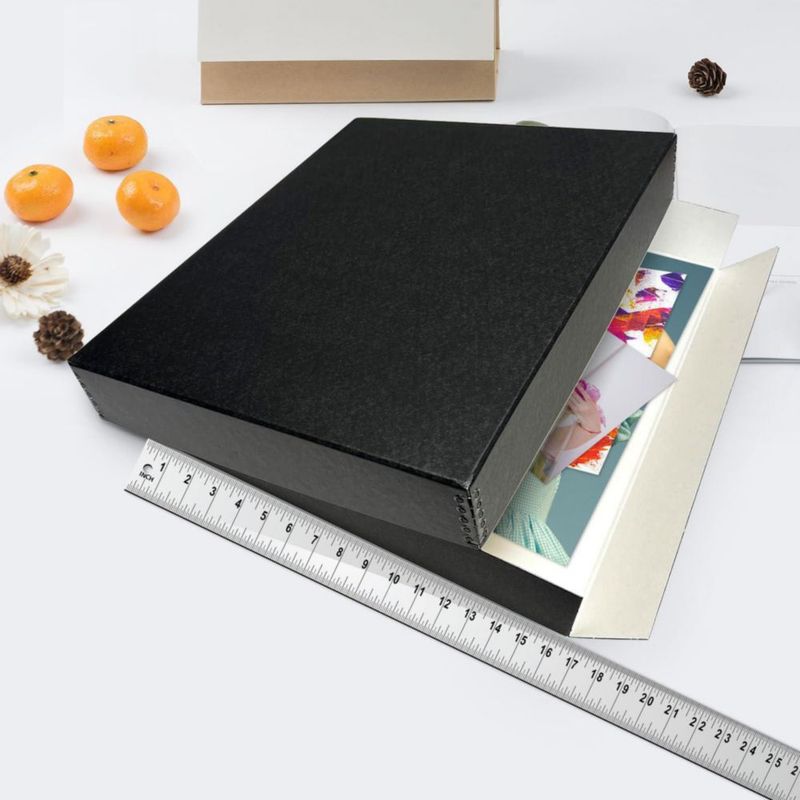 Caja de Almacenamiento Lineco 42x53x8 cm Negra (2 unidades)