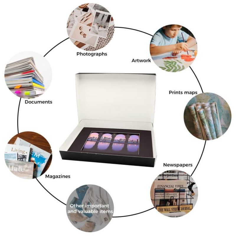 Caja de Almacenamiento Lineco 42x53x8 cm Negra (2 unidades)