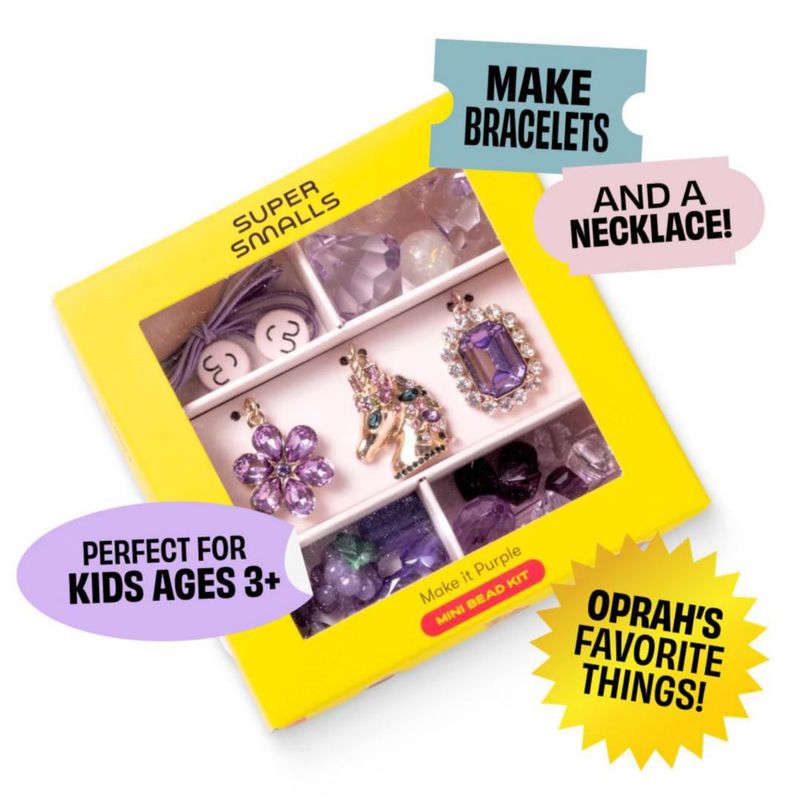 Kit de cuentas Super Smalls para niños de 4 años en adelante con dijes morados