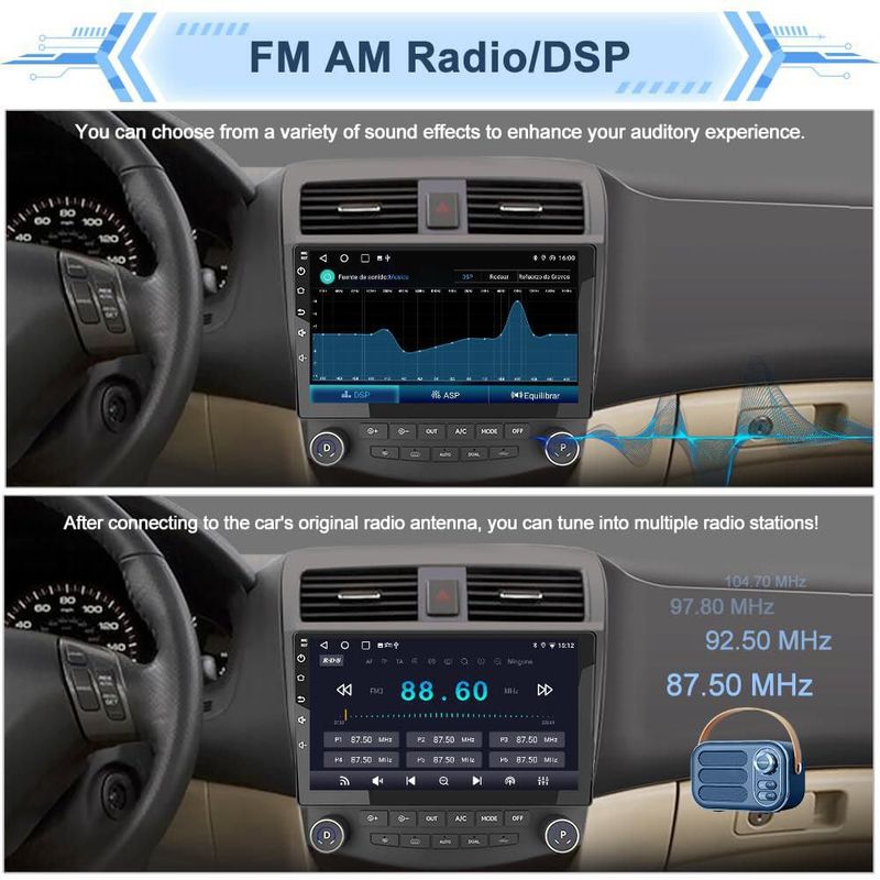 Radio para coche Mnasico 10.1" CarPlay y Android Auto